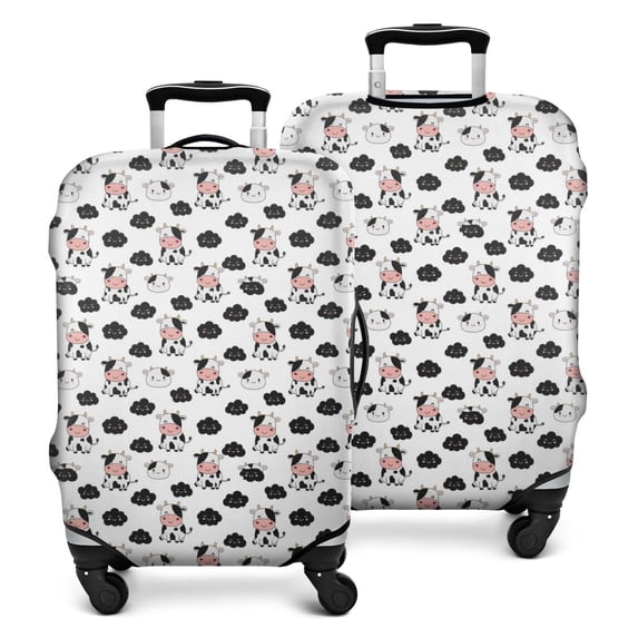 White Cow Cloud Pattern Luggage Cover Fashion Suitcase Cover Baggage Covers Fit 25-28 Inch Luggage (Go Travel)