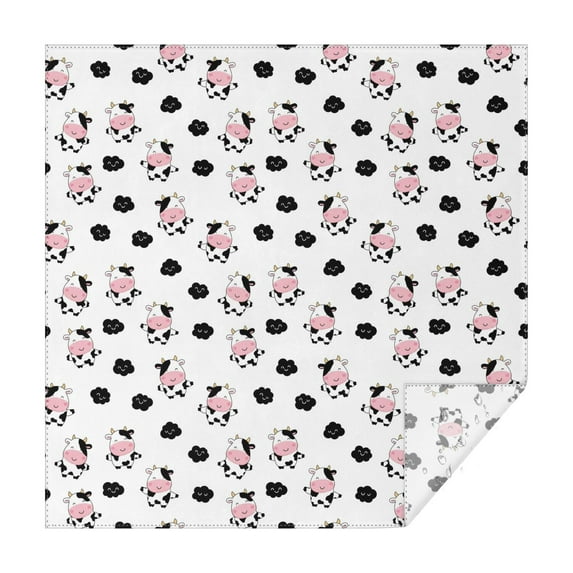 White Cow Cloud Pattern Square Tablecloth,Waterproof Square Table Cover,Wipeable Spillproof Washable Table Cover for Home Kitchen Party Decor 42"X42"(107x107cm)