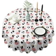 thumbnail image 1 of White Cow Dot Pattern Round Tablecloth 60"x60",Wrinkle Wipeable Table Cloth for Kitchen Dining Room Picnic Patio Party, 1 of 6