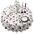 thumbnail image 1 of White Cow Dot Pattern Round Tablecloth 60"x60",Wrinkle Wipeable Table Cloth for Kitchen Dining Room Picnic Patio Party, 1 of 6