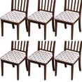 thumbnail image 1 of White Cow Dot Pattern Seat Covers for Dining Room Chairs Set Of 4,Stretch Printed Washable Chair Seat Cover with Elastic Ties and Button,Removable Waterproof Couch Cushion Covers, 1 of 6