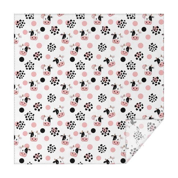White Cow Dot Pattern Square Tablecloth,Waterproof Square Table Cover,Wipeable Spillproof Washable Table Cover for Home Kitchen Party Decor 42"X42"(107x107cm)