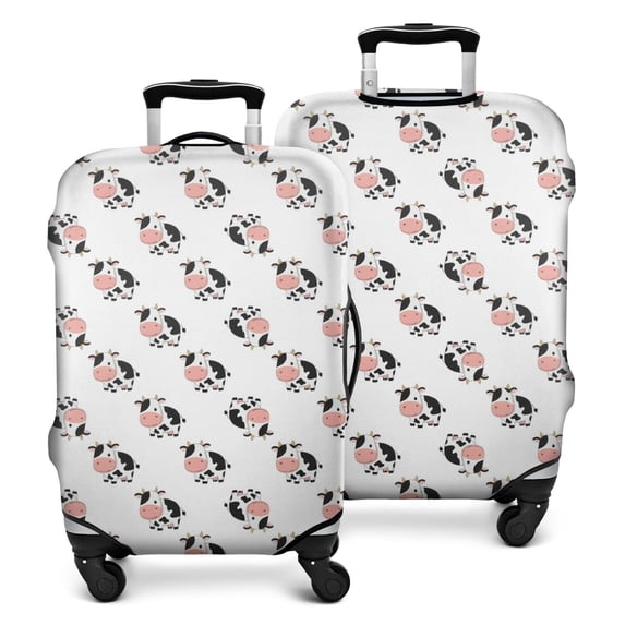 White Cow Flip Pattern Luggage Cover Fashion Suitcase Cover Baggage Covers Fit 25-28 Inch Luggage (Go Travel)