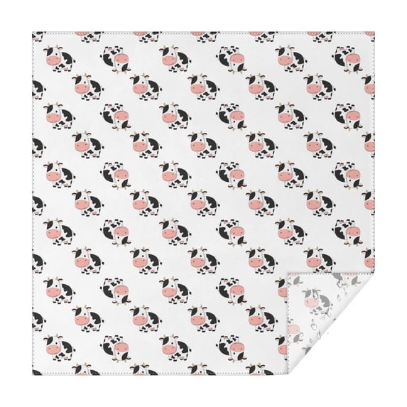 White Cow Flip Pattern Square Tablecloth,Waterproof Square Table Cover,Wipeable Spillproof Washable Table Cover for Home Kitchen Party Decor 52"x52"(132x132cm)