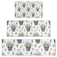 thumbnail image 1 of White Cow Flower Bucket Pattern Kitchen Rugs Sets Of 3,Kitchen Runner Rugs Non Skid Washable,Decorative Kitchen Floor Mats for Kitchen,Sink,Laundry,17"x30"+ 17"x47" + 17"x59", 1 of 6