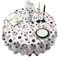 thumbnail image 1 of White Cow Geometric Pattern Round Tablecloth 60"x60",Wrinkle Wipeable Table Cloth for Kitchen Dining Room Picnic Patio Party, 1 of 6