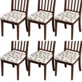 thumbnail image 1 of White Cow Head Hat Pattern Seat Covers for Dining Room Chairs Set Of 4,Stretch Printed Washable Chair Seat Cover with Elastic Ties and Button,Removable Waterproof Couch Cushion Covers, 1 of 6