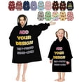 thumbnail image 1 of Custom Wearable Blanket Hoodies with Picture Face Personalized Hooded Blanket Sweatshirt Pocket Customized Kids Adults, 1 of 6