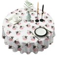 thumbnail image 1 of White Cow Head Pattern Round Tablecloth 60"x60",Wrinkle Wipeable Table Cloth for Kitchen Dining Room Picnic Patio Party, 1 of 6