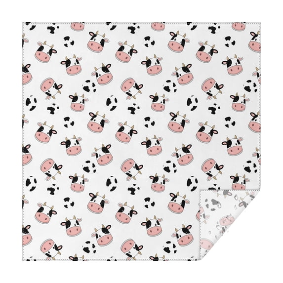 White Cow Head Spot Pattern Square Tablecloth,Waterproof Square Table Cover,Wipeable Spillproof Washable Table Cover for Home Kitchen Party Decor 60"x60"(152x152cm)