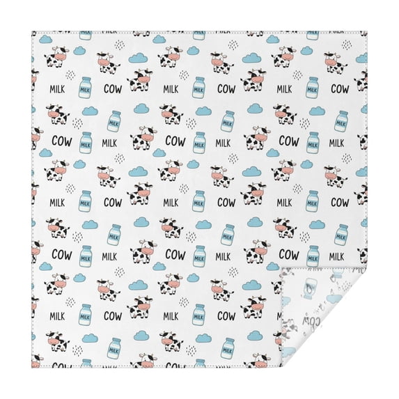 White Cow Milk Cow Pattern Square Tablecloth,Waterproof Square Table Cover,Wipeable Spillproof Washable Table Cover for Home Kitchen Party Decor 42"X42"(107x107cm)