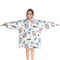 thumbnail image 1 of White Cow Milk Pattern Blanket Hoodies for Kids 6-13YR Oversize Wearable Blanket Hoodies for Boys Girls Teens, 1 of 7