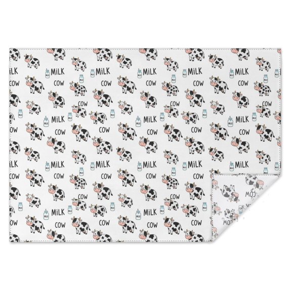 White Cow Milk Pattern Rectangle Tablecloth 60"x84",Waterproof Polyester Rectangle Table Cloth, Wipeable Spillproof Polyester Tablecloth for Dining, Camping, Indoor and Outdoor