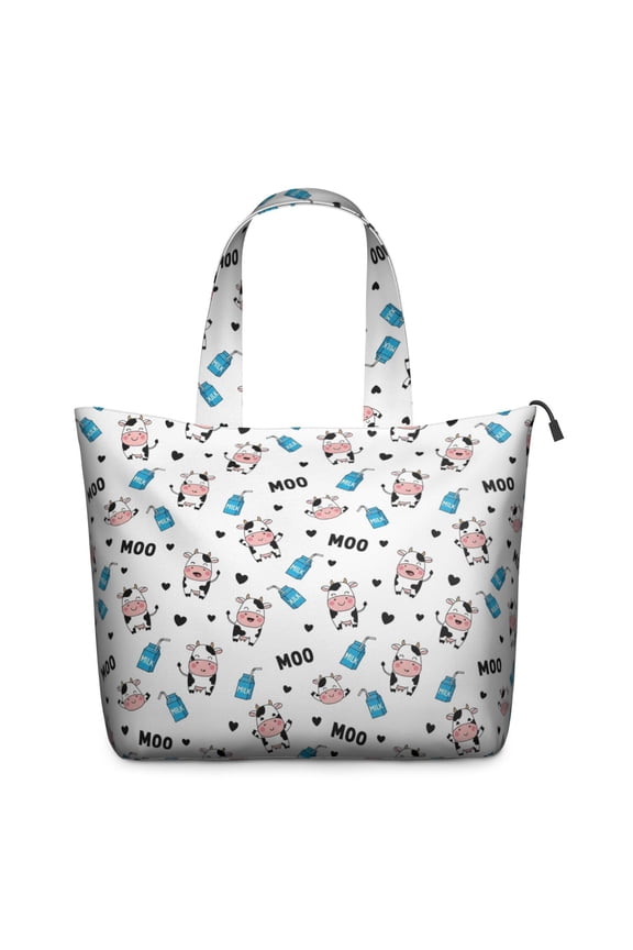 White Cow Milk Pattern Travel Tote Bags for Women Carry On,Large Weekender Bags for Women Travel,Multi Functional Duffle Bag for Work,Shopping,Sports