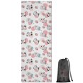 thumbnail image 1 of White Cow Milk Strawberry Pattern Hot Yoga Mat Towel Non Slip for Hot Yoga - Quick-Drying Yoga Mat Cover with 4 Corner Pockets with Travel Bag - Hot Yoga Towel Non Slip 70"x26", 1 of 6