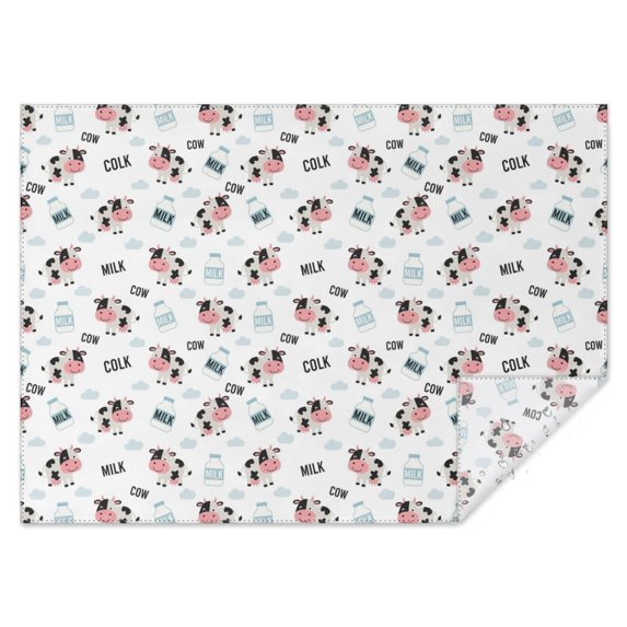 White Cow Milk Word Pattern Rectangle Tablecloth 60"x84",Waterproof Polyester Rectangle Table Cloth, Wipeable Spillproof Polyester Tablecloth for Dining, Camping, Indoor and Outdoor