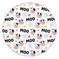 thumbnail image 1 of White Cow Moo Colorful Pattern Round Fitted Tablecloth with Elastic Edge,Dining Table Cover Waterproof,Outdoor Round Tablecloth for Camping,Dining,Indoor and Outdoor, 1 of 7