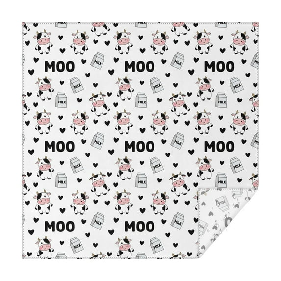 White Cow Moo Milk Pattern Square Tablecloth,Waterproof Square Table Cover,Wipeable Spillproof Washable Table Cover for Home Kitchen Party Decor 60"x60"(152x152cm)