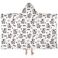 thumbnail image 1 of White Cow Moo Pattern Hooded Bath Towel，60"x35" for Ages 3 To 12 Kids, Quick Dry Lightweight Soft Microfiber Hood Beach Towel Cover Up for Kids, 1 of 7
