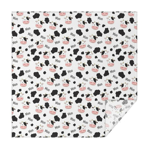 White Cow Moo Spot Pattern Square Tablecloth,Waterproof Square Table Cover,Wipeable Spillproof Washable Table Cover for Home Kitchen Party Decor 42"X42"(107x107cm)