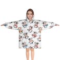 thumbnail image 1 of White Cow Scarf Pattern Blanket Hoodies for Kids 6-13YR Oversize Wearable Blanket Hoodies for Boys Girls Teens, 1 of 7