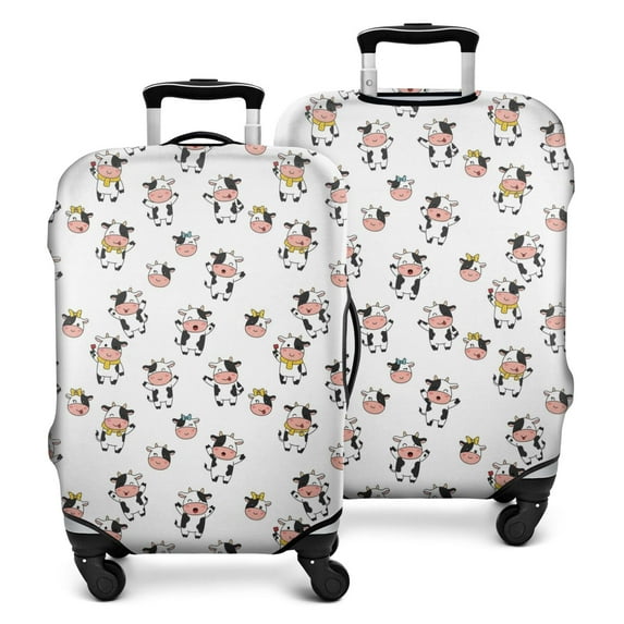 White Cow Scarf Pattern Luggage Cover Fashion Suitcase Cover Baggage Covers Fit 25-28 Inch Luggage (Go Travel)
