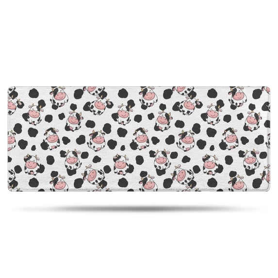 White Cow Spot Pattern Bathroom Rugs Mat,Non Slip Microfiber Bathroom Rug,Rubber Backing,Soft Bathroom Mats for Bathroom Floor,Tub and Shower,60x24in(150x60cm)