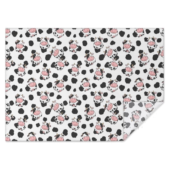 White Cow Spot Pattern Rectangle Tablecloth 60"x84",Waterproof Polyester Rectangle Table Cloth, Wipeable Spillproof Polyester Tablecloth for Dining, Camping, Indoor and Outdoor