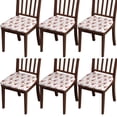 thumbnail image 1 of White Cow Strawberry Cow Pattern Seat Covers for Dining Room Chairs Set Of 4,Stretch Printed Washable Chair Seat Cover with Elastic Ties and Button,Removable Waterproof Couch Cushion Covers, 1 of 6