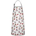 thumbnail image 1 of White Cow Strawberry Heart Pattern Apron-Garden Aprons for Women with Pockets-Cotton Linen Waterproof Kitchen Cooking Gardening Aprons Adjustable for Kitchen,Cooking,BBQ and Salon 33x27 Inch, 1 of 7