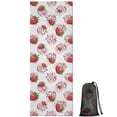 thumbnail image 1 of White Cow Strawberry Pattern Hot Yoga Mat Towel Non Slip for Hot Yoga - Quick-Drying Yoga Mat Cover with 4 Corner Pockets with Travel Bag - Hot Yoga Towel Non Slip Grip Moisture Wicking Sweat 70"x26", 1 of 6