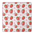 thumbnail image 1 of White Cow Strawberry Pattern Square Fitted Tablecloth with Elastic Edge,Square Table Cover,Washable Elastic Table Cover for Home Kitchen Party Decor 36"x36", 1 of 6