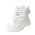 thumbnail image 1 of White Cozy Winter Boots For Children 1-6 Years, Fleece Lining With Snowflake Design, High Top, Comfortable Soft Sole, 1 of 5