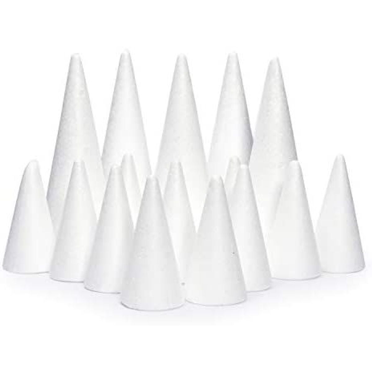 24 Pack Foam Cones for Crafts, DIY Art Projects, Handmade Gnomes, Trees,  Holiday Decorations
