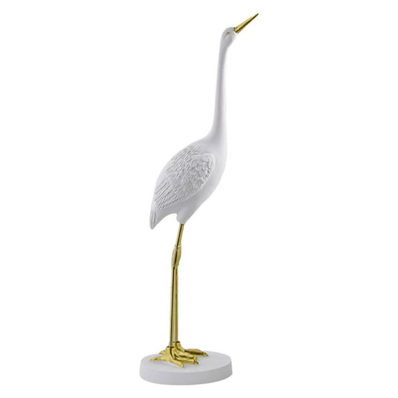 White Crane Birds Statue Sculpture, Art Wedding Decoration Props Stylish Bathroom Living Room Ornaments C