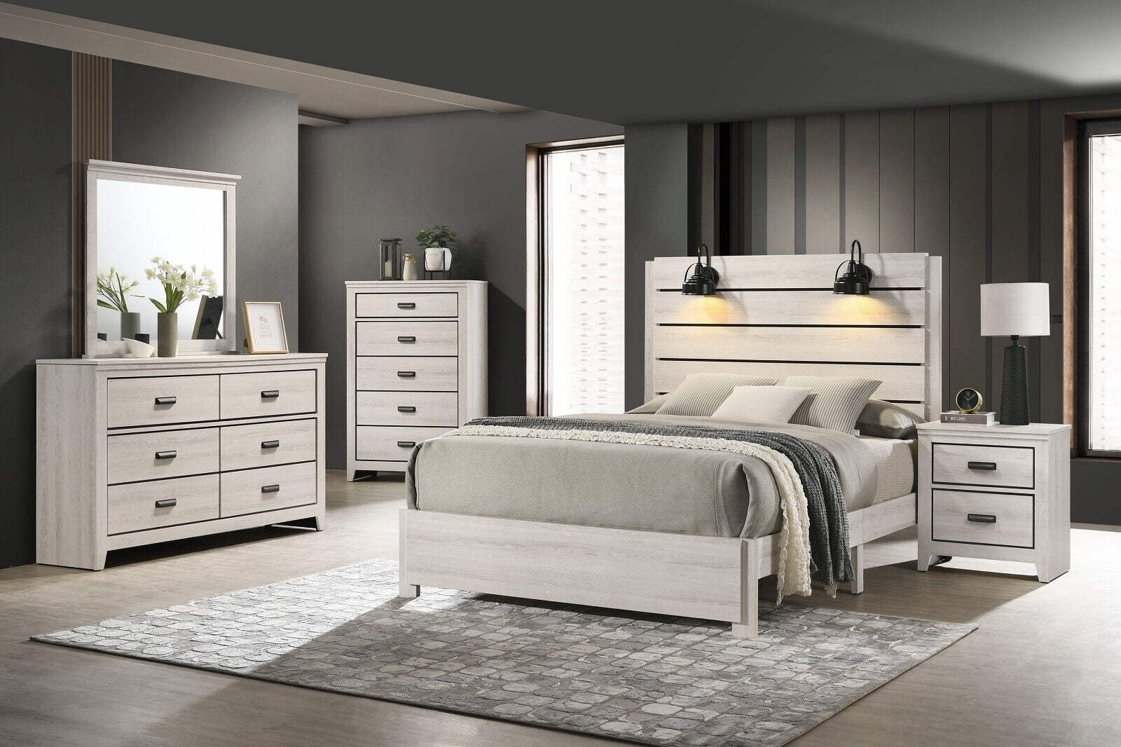 Xerces Cream Bedroom Set, image size:1600x1066