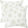 thumbnail image 1 of White Cream Winter Snowflakes Pillow Covers 20x20 Set of 2 Christmas Print Decorative Throw Pillows Outdoor Farmhouse Xmas Holiday Seasnoal Pillowcases Cushion Case Decor for Home Sofa Couch Bed, 1 of 4