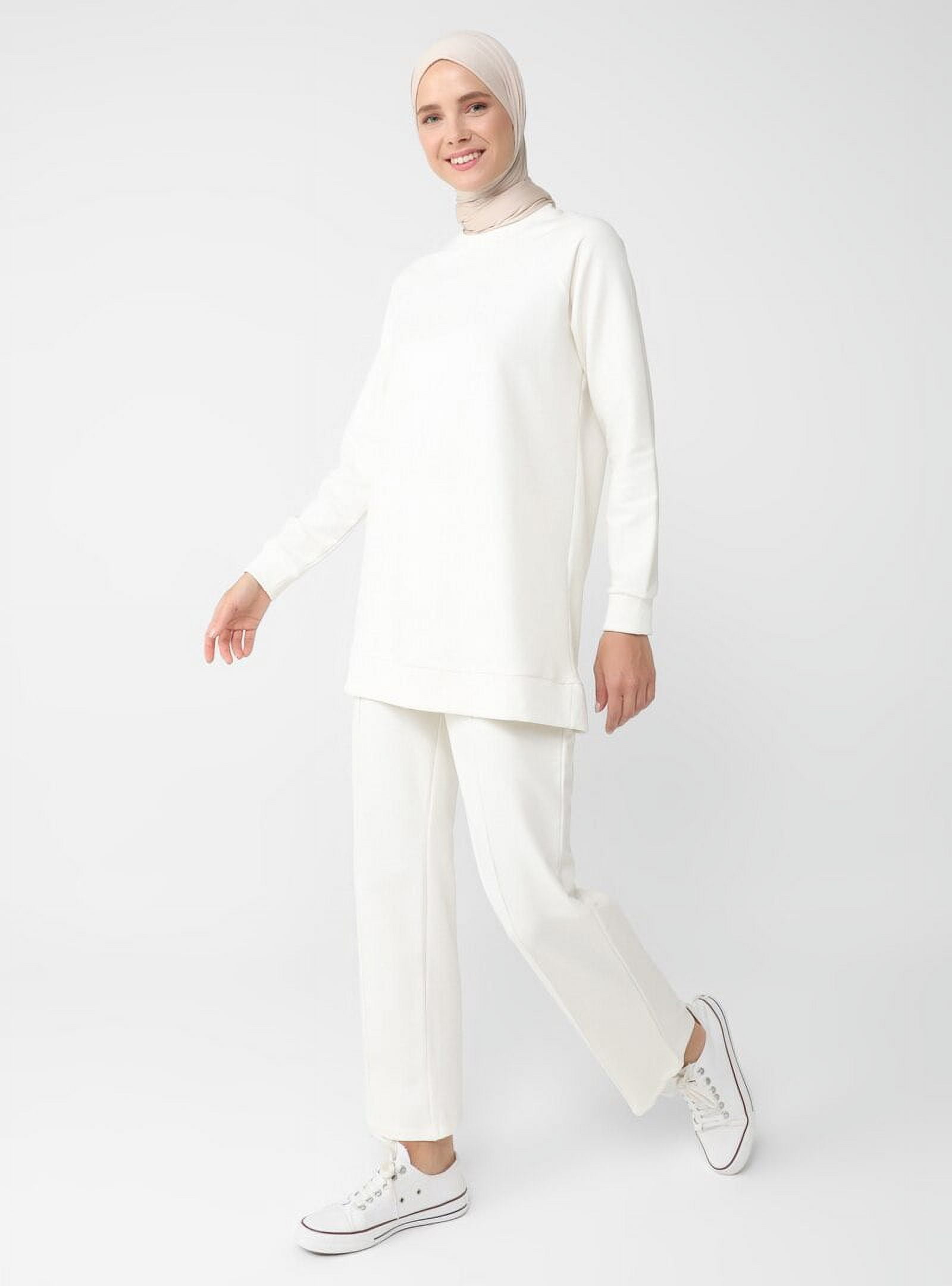 Women's White Tie and Dye Round Collar Neck Tracksuit