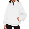 thumbnail image 1 of SHE IS White Crewneck Sweatshirt Women Oversized Womens Hoodies Pullover Super Soft Pullover Sweatshirts for Women V Neck Womens Floral Tops Plus Size My Orders Placed, 1 of 4