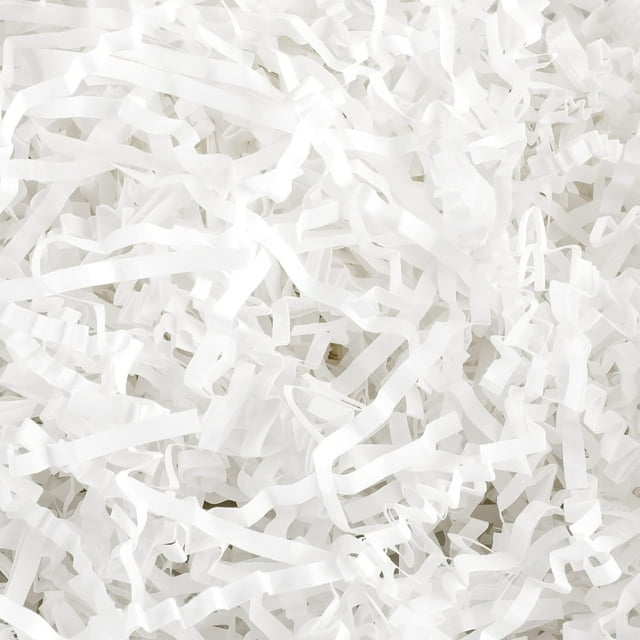 White Crinkle Cut Paper Shred Filler (1/2 LB) Versatile Cushioning