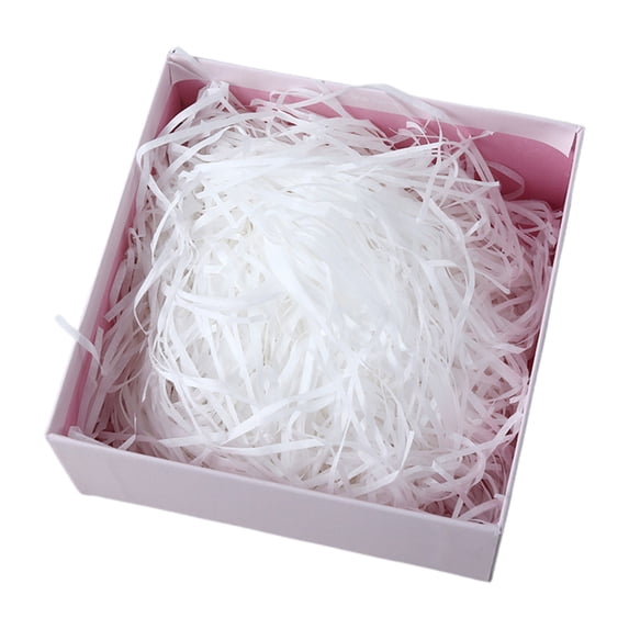 White Crinkle Paper Shreds, Gift Box Filler for Party Baskets and Hampers