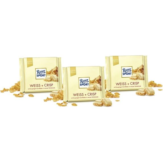 White + Crisp - White Chocolate with Cornflakes and Rice Flakes 3 x 100 g, Ritter Sport / Germany