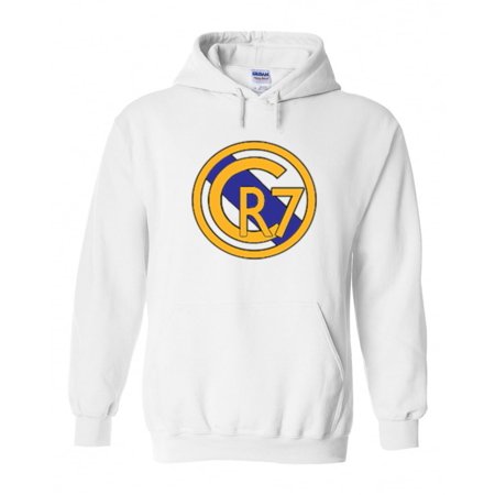 White Cristiano Ronaldo Real Madrid CR7 Youth Medium Hooded Sweatshirt