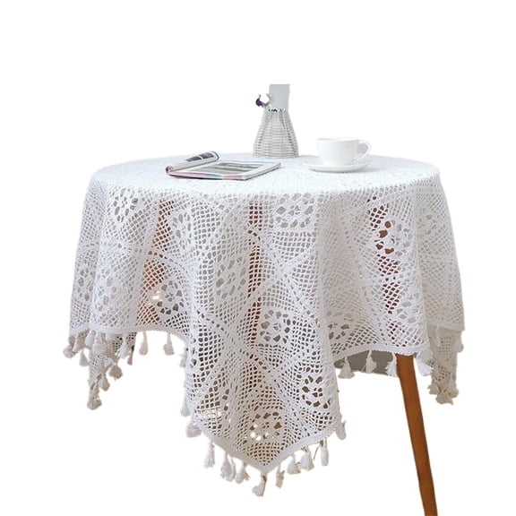 White Crochet Doilies Rectangle Tablecloths Vintage Lace Handmade Cotton Table Doilies for Wedding Praty Home Birthday Kitchen Decoration