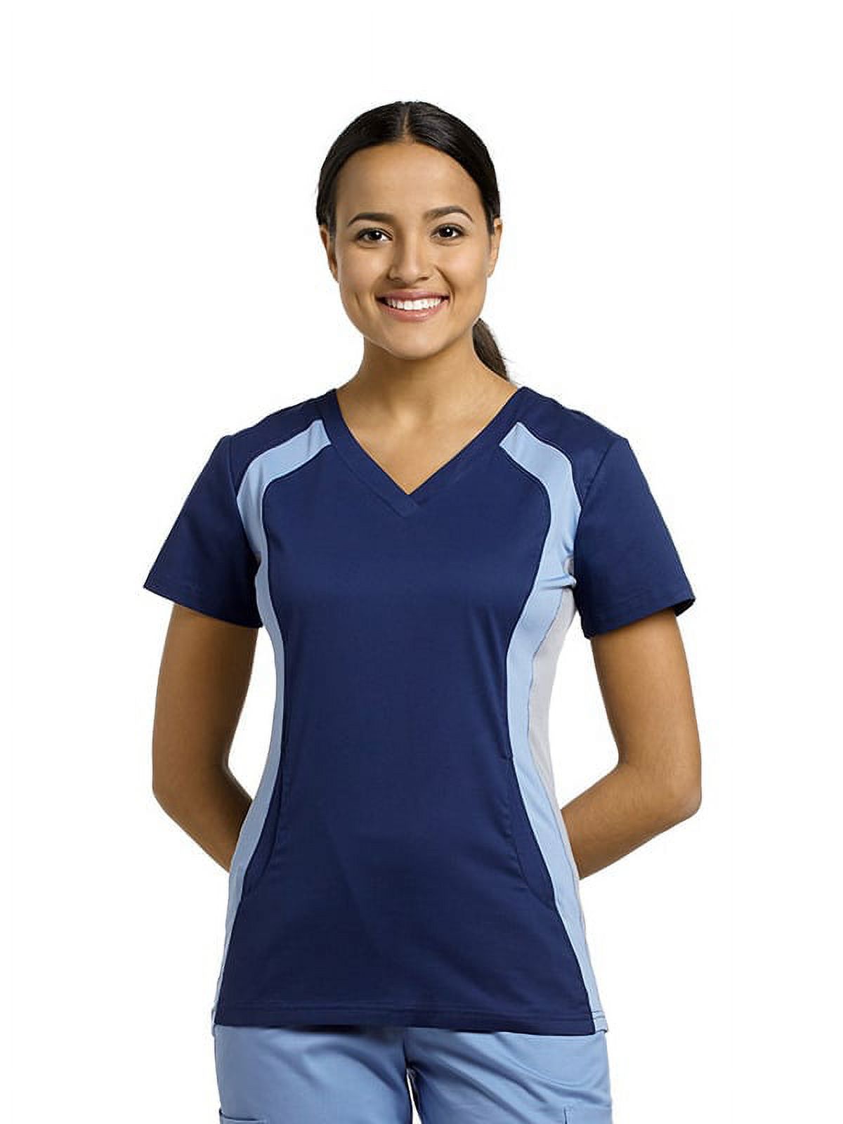 White Cross Allure Womens 715 Contrast Knit Side Panel Scrub Top