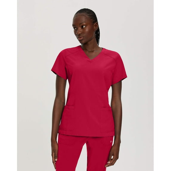 White Cross FIT Women's 785 Scrub Top-Scarlett Red -X-Small