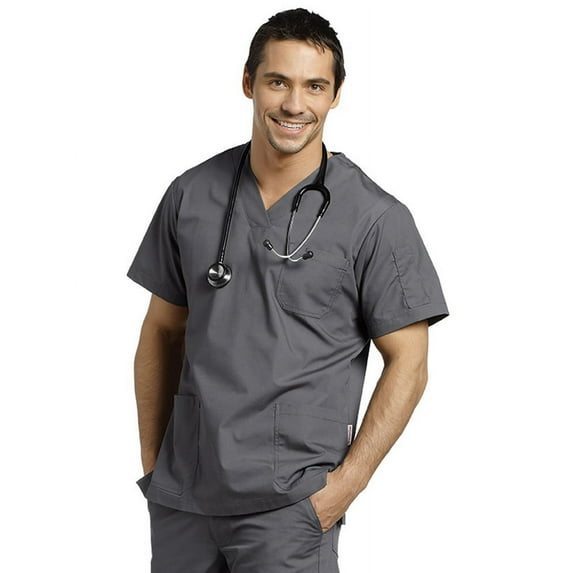 White Cross Mens V-Neck Scrub Top