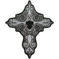 thumbnail image 1 of White Cross Patch with Rhinestone - Embroidered Iron-on Sew-on Patch - 8" x 9", 1 of 1