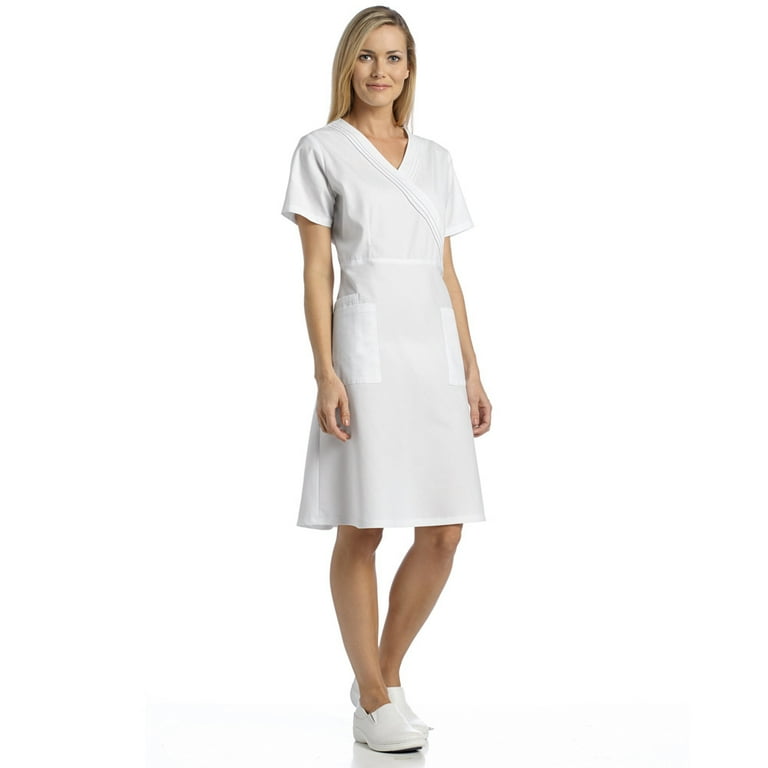 White shop scrubs dress