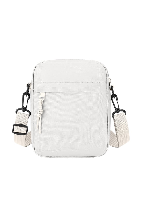 White Crossbody Chest Bag, Multi Pocket Storage, Oxford Cloth Material For Sports, Outdoor, Daily Use, Hands Free Carry, 7.9X5.9X2.4In 0.22Lb